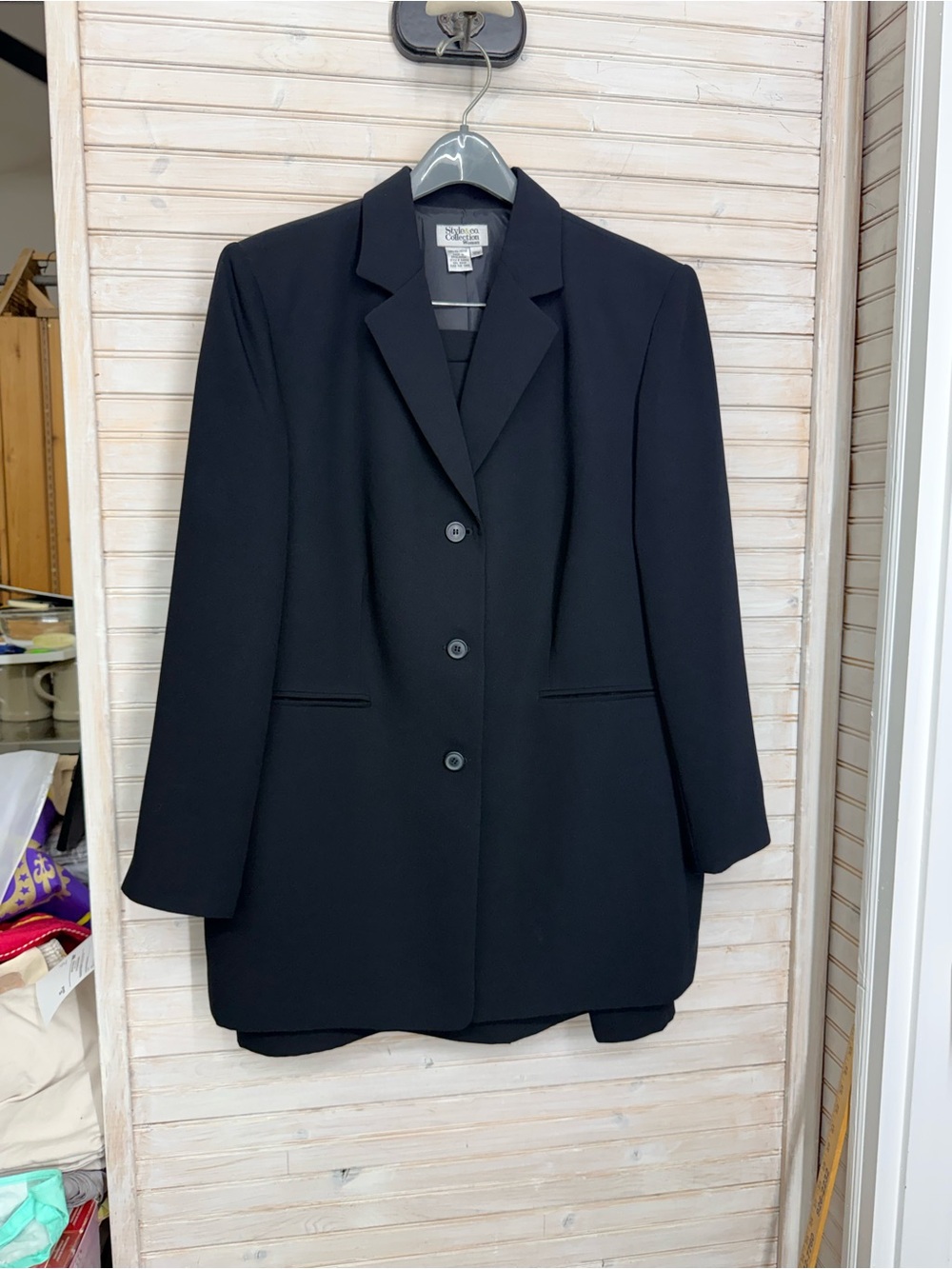 Style & Co. Skirt Suit Women's 18W/20W Single-Breasted Long Blazer & Below Knee